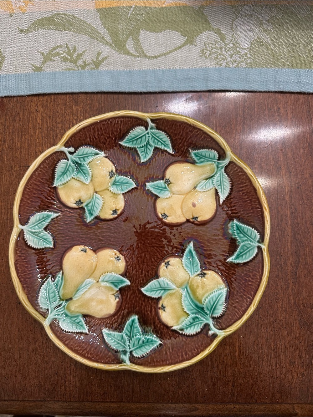 Vintage 1880s Adams & Bromley Pears and Apple Scalloped Plate